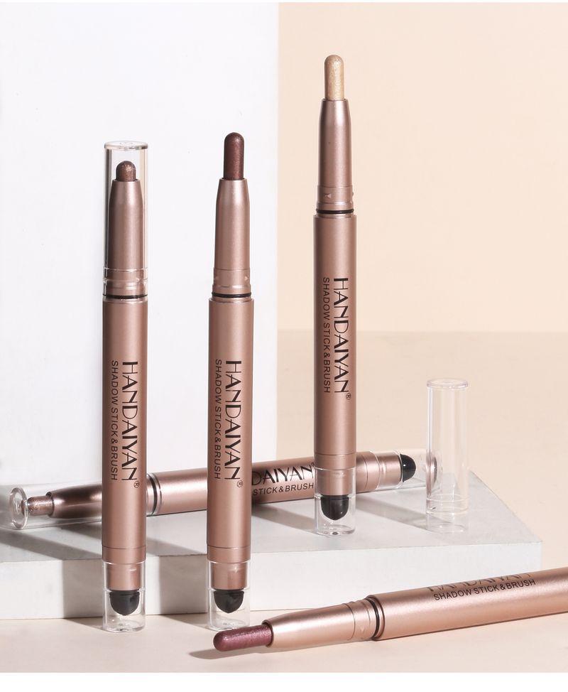 Handaiyan sombra em bastão para olhos, iluminador preguiçoso, perolado, fosco, caneta de bicho-da-seda fina, caneta de sombra para olhos iluminadora Flash_voghion.com