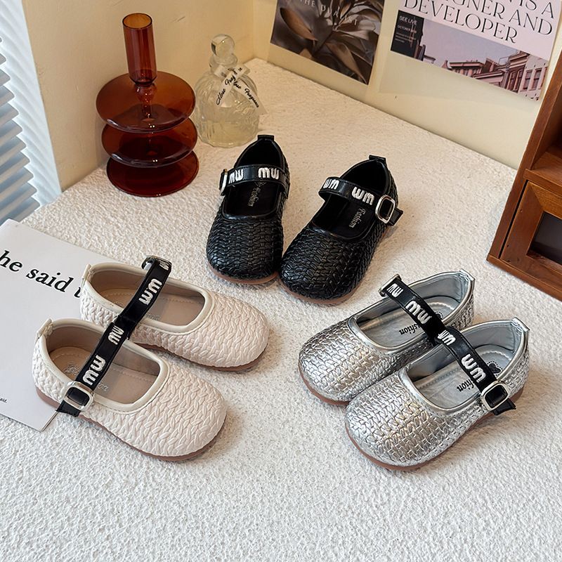 2025 sommer Neue Koreanische Stil Elegante Single Für Kinder, Mädchen Flach Weiche Sohle Vielseitig Leder Schuhe_voghion.com