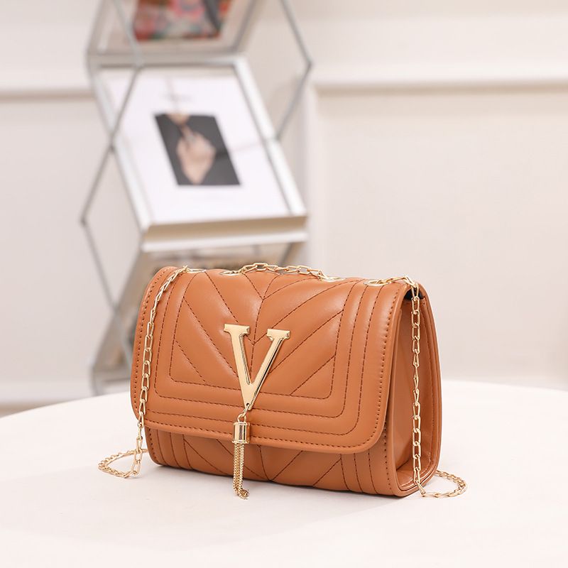Borsa a tracolla ricamata da donna con frange a V - Elegante borsa a tracolla con motivo a righe, design boho alla moda_voghion.com