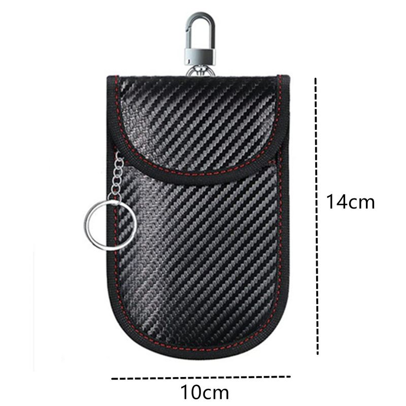2024 Carbon Fiber RFID Car Shielding Key Case Faraday Bag Anti-Theft Anti-Sensor Keychain_voghion.com