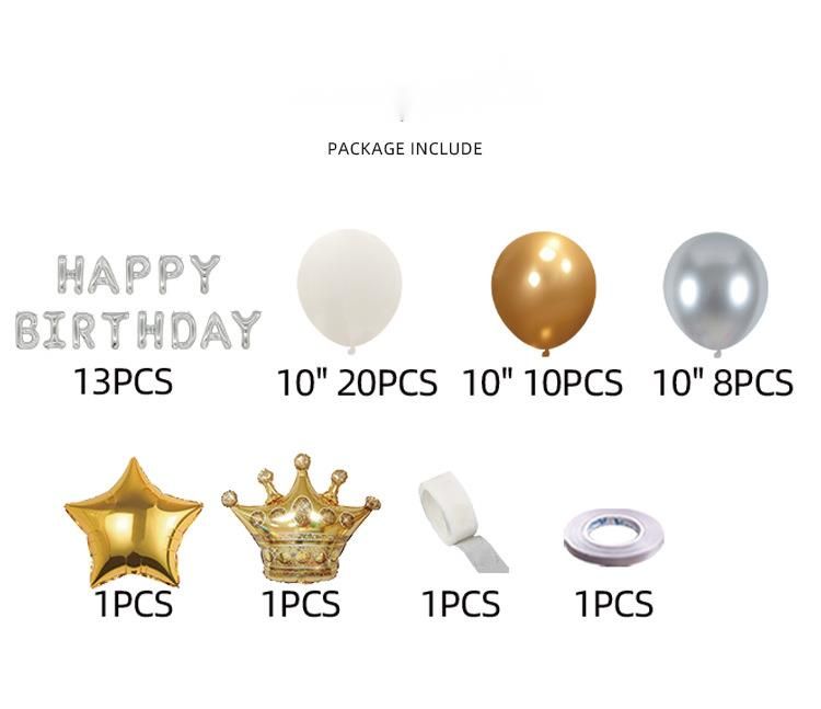 Set Birthday Balloon Party Decorations Scene Setup Background Wall Decoration Supplies High-End Package_voghion.com