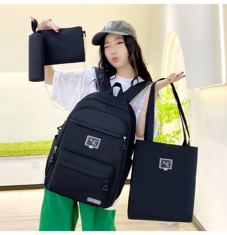 Zaini per bambini, nuovi zaini scolastici, semplici zaini in tinta unita, per studenti universitari, quattro pezzi, zaino da viaggio alla moda_voghion.com