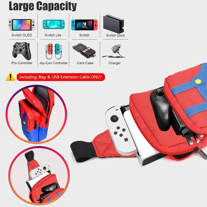 Süße Reisetasche von Byteuni für Ninten-do Switch/Lite/OLED/Steam Deck für NS SD-Konsolendock, Joy-Cons-Zubehöraufbewahrung, Ladedock, Joy-Cons_voghion.com