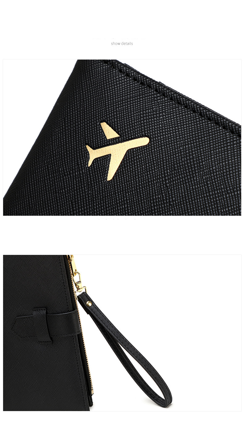 Women's Wallet & Card Cases Rfid Antimagnetic Passport Bag Zipper Buckle Certificate Bag Passport Holder Multifunctional Long Ladies Wallet_voghion.com