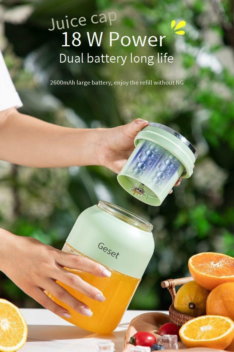 Gemet 500ML Portable Blender Juice Cup With Dual Blades, USB Rechargeable, BPA-Free, For Smoothies & Shakes, Home & Travel Use_voghion.com