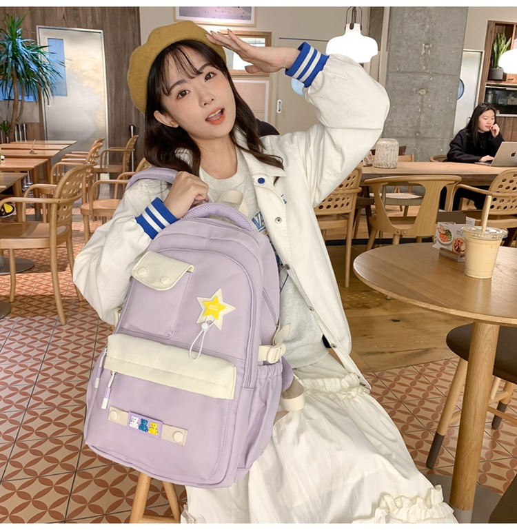 Kids Backpacks New Ins College Style Large Capacity Schoolbag Backpack Solid Color Value Student Bag_voghion.com