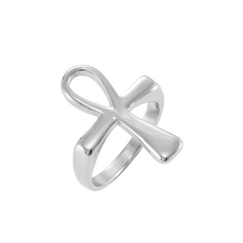 Ringe Anubis Kreuz Hölle Schlüsselanhänger Ins Design Unregelmäßiger Titanstahl Glatter Ring_voghion.com