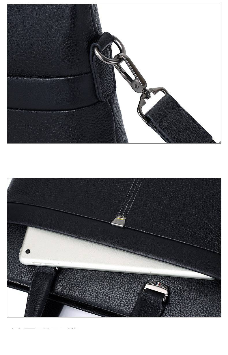 Men's Bags Briefcases Men's Business Briefcase Genuine Leather Large Capacity Portable Men's Bag Single Shoulder Messenger Laptop Bag_voghion.com