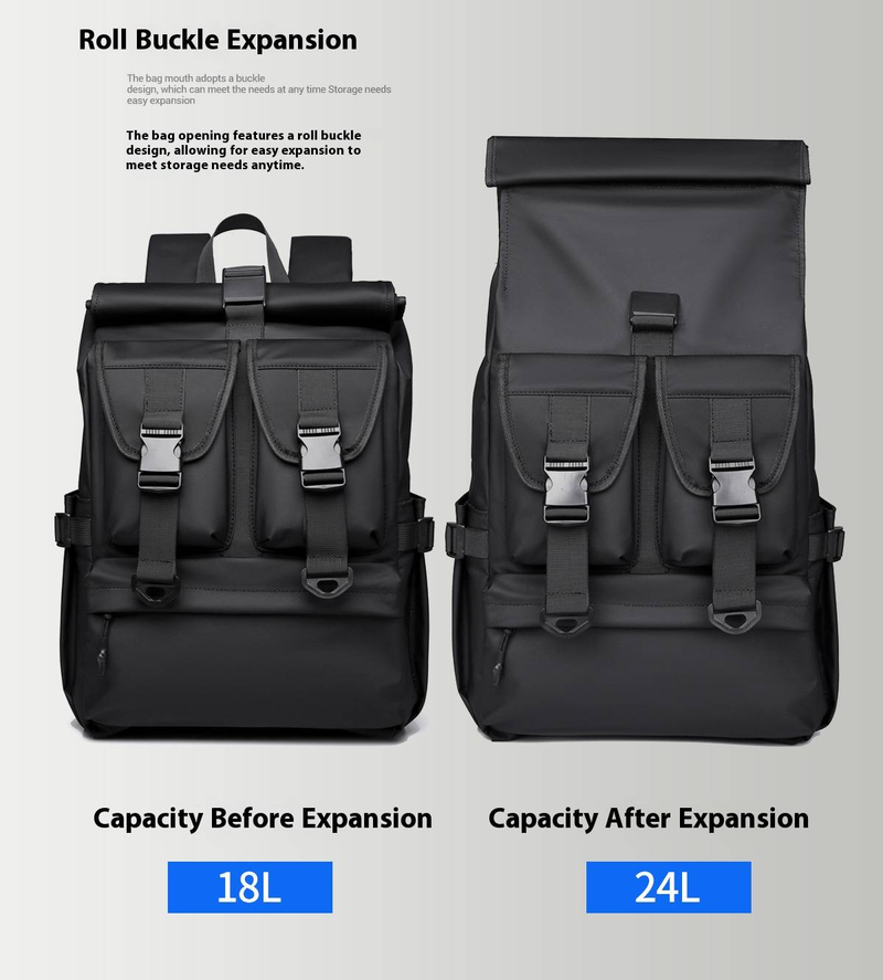 Zaino da ciclismo per pendolari, unisex, impermeabile, espandibile, 20-35L, multitasche, per pendolari e viaggiatori, con resistente tessuto in tela_voghion.com