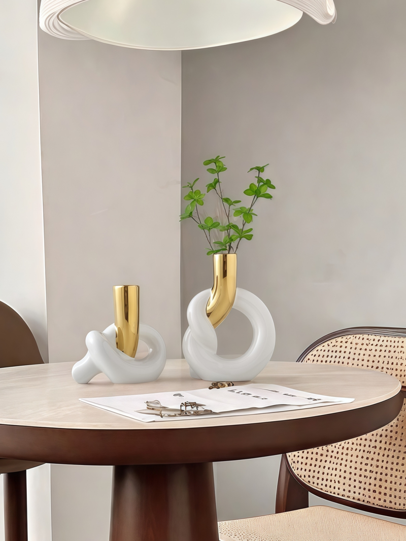 1 pezzo piccolo vaso in ceramica con design a forma di corda fresca, colore platino, da tavolo, composizione floreale, ornamento d'ingresso multi-scena, adatto per vaso_voghion.com
