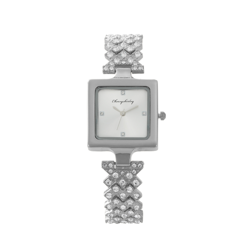 Reloj de pulsera de cuarzo para mujer, banda de acero de estilo coreano, cuadrado, lleno de diamantes, 2024_voghion.com