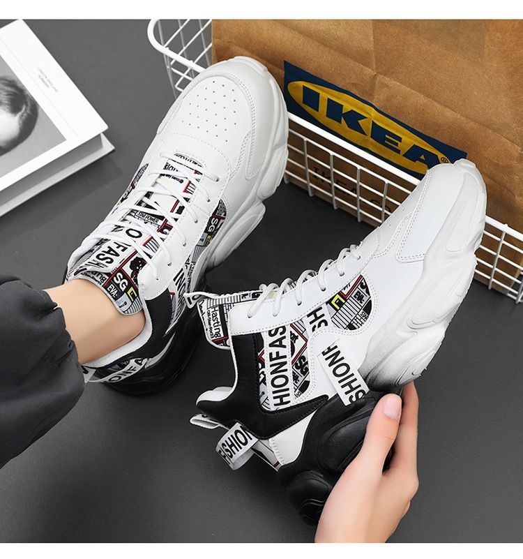Spring Shoes New Breathable High Top Sports Trendy Versatile Inner Height, Casual Running Dad Shoes, Men's_voghion.com