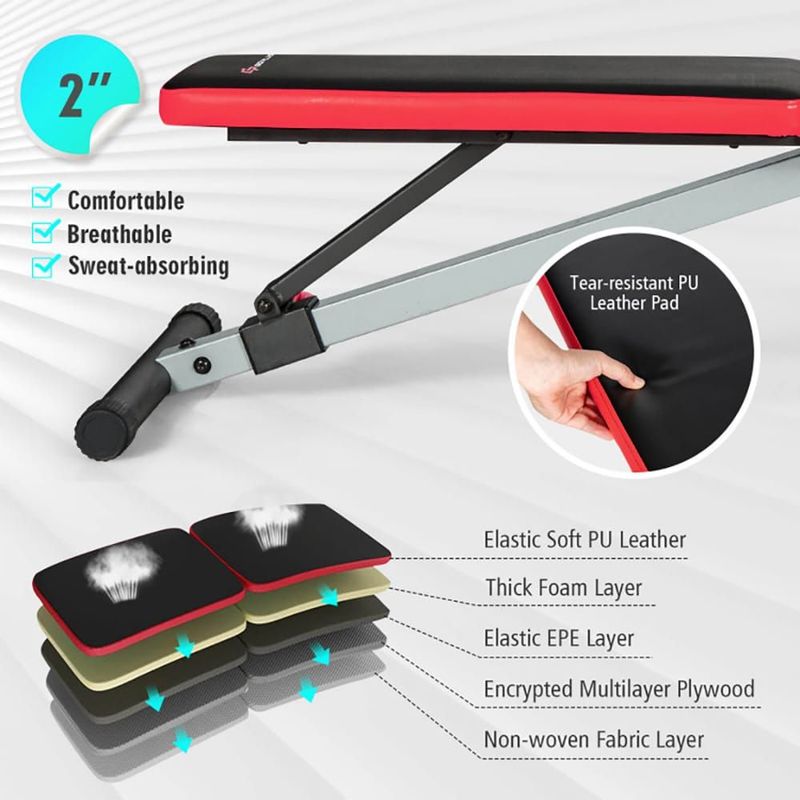 Strong And Tough Construction Multi-function Weight Bench With Adjustable Backrest_voghion.com