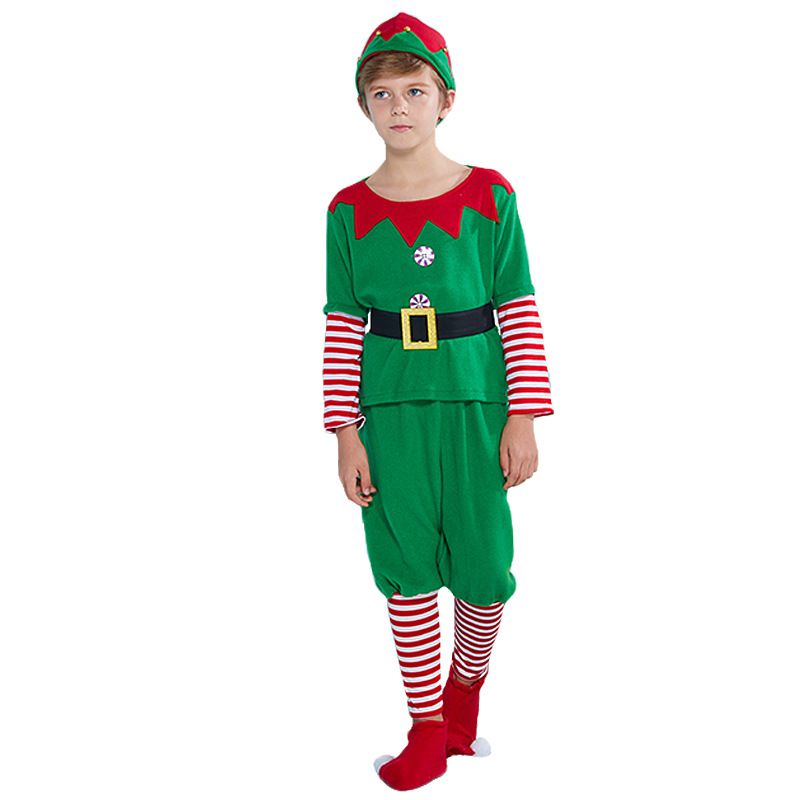 Conjunto de 6 piezas de elfo navideño infantil de ropa japonesa_voghion.com
