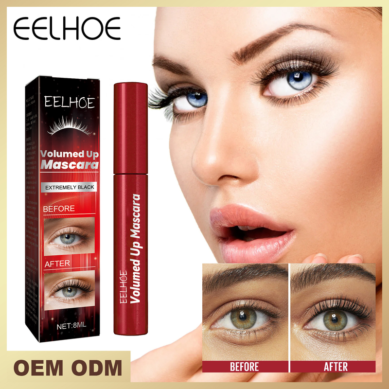 Ενυδατική μάσκαρα, μακριά σγουρά, μαύρη, όμορφη, φυσική, χωρίς μακιγιάζ, νέα μαύρη μάσκαρα_voghion.com