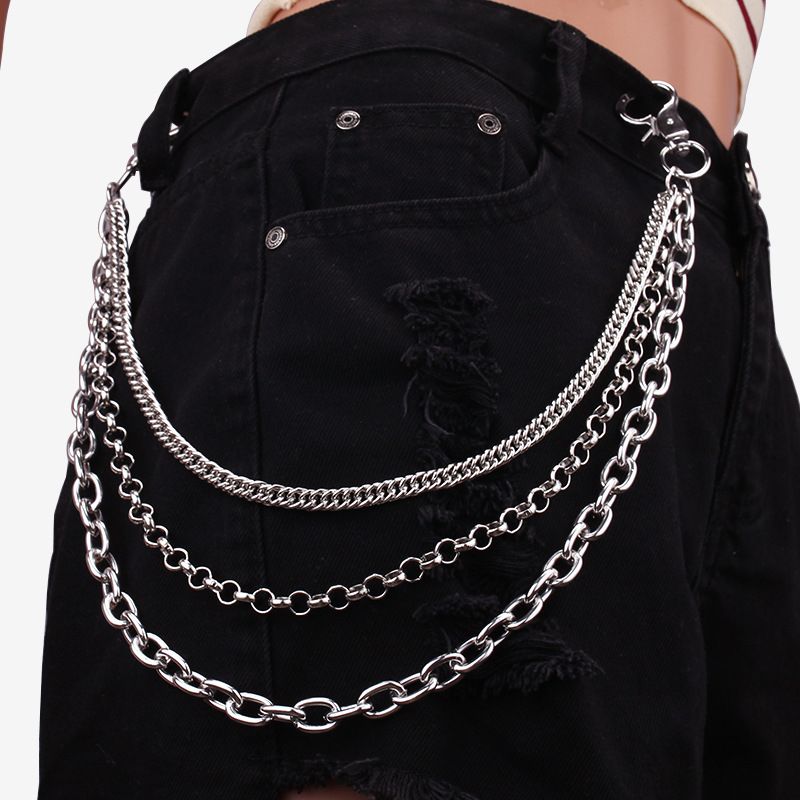 Simple And Versatile Hip-hop Pants Cool Punk Style, Metal Denim Chain, Waist Accessory_voghion.com