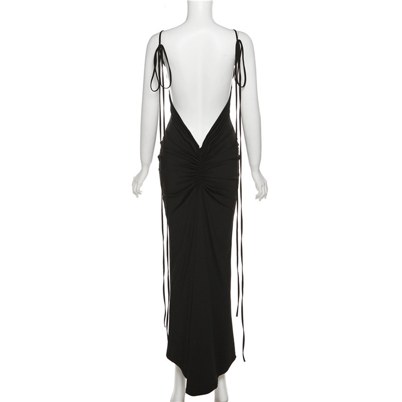 Women's Clothing Fashion Suspenders Sexy Backless Slim Fit Hip Hugging Temperament Dress_voghion.com