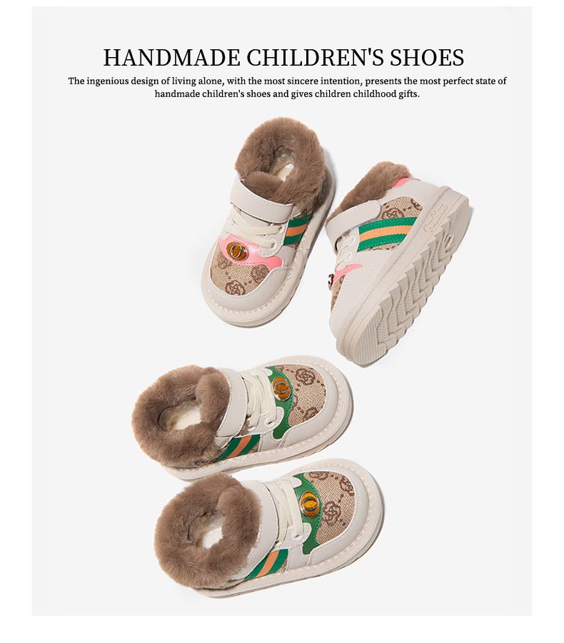 Stivali da neve invernali per bambini con stivali di cotone spessi e caldi Scarpe da neve in cotone per ragazzi e ragazze_voghion.com