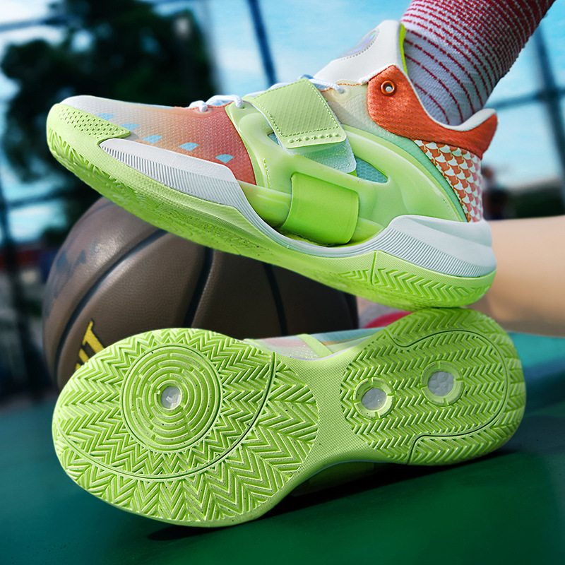 4. paaudzes rudens jauni basketbola apavi, vīriešu zema piegriezuma sieta Velcro bērnu kedas, ikdienas studentu sporta apavi_voghion.com