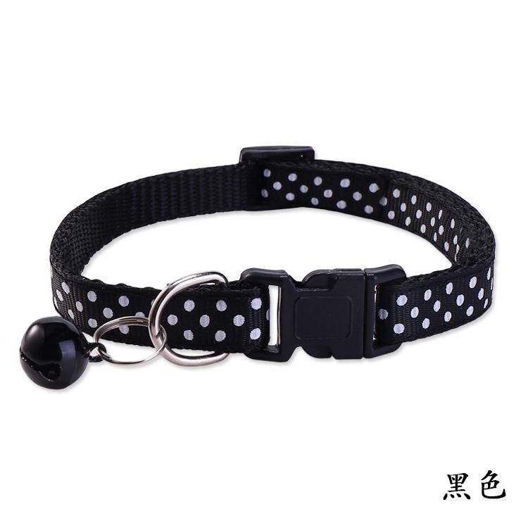 Collare a pois con campanellino per cani Little White Cat 1.0_voghion.com