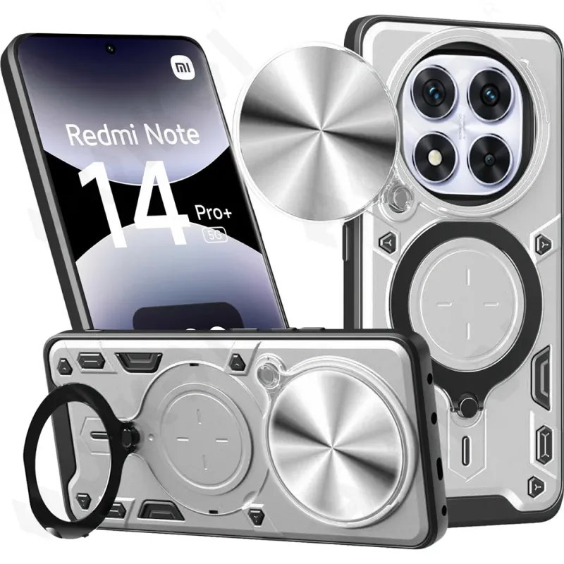 Case voor Xiaomi 14T Redmi Note 14 13 Pro Plus 4G 5G 14C Note 13 Pro Magnetische Rotat Camera Slide Protector Ring 360 Stand Cover_voghion.com