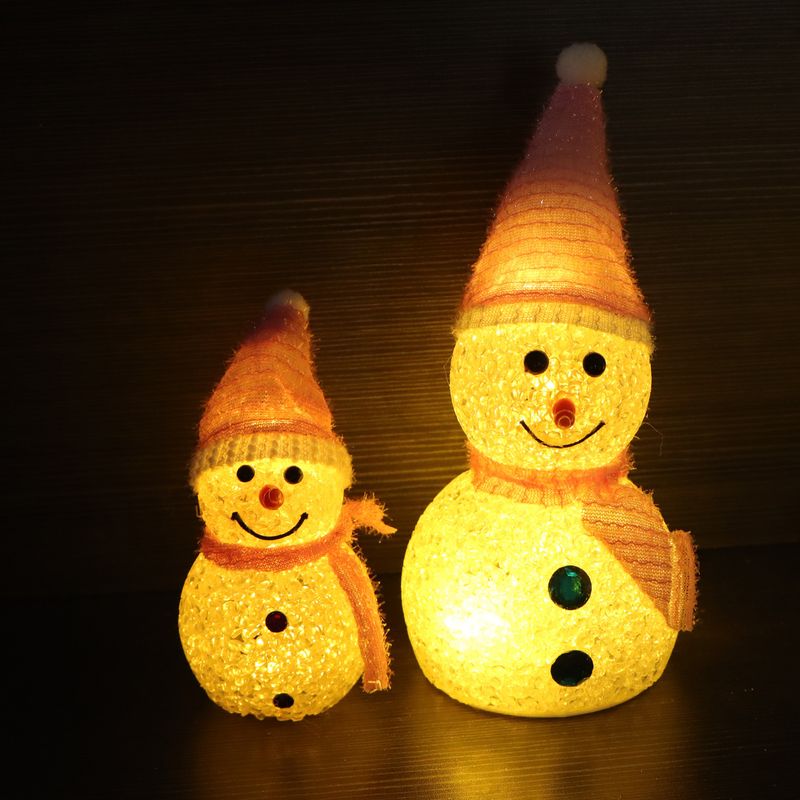 THIKIN Schneemann-LED-Nachtlicht – warmweißes Leuchten, batteriebetrieben, Weihnachtsdekoration für Zuhause, Schreibtisch, Urlaubsatmosphäre_voghion.com