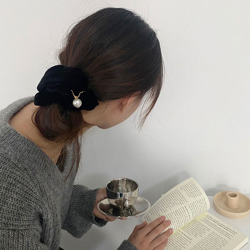 Fascia per capelli in velluto nero di alta qualità, stile francese, per intestino crasso, autunno e inverno, fascia per capelli, accessori per capelli_voghion.com