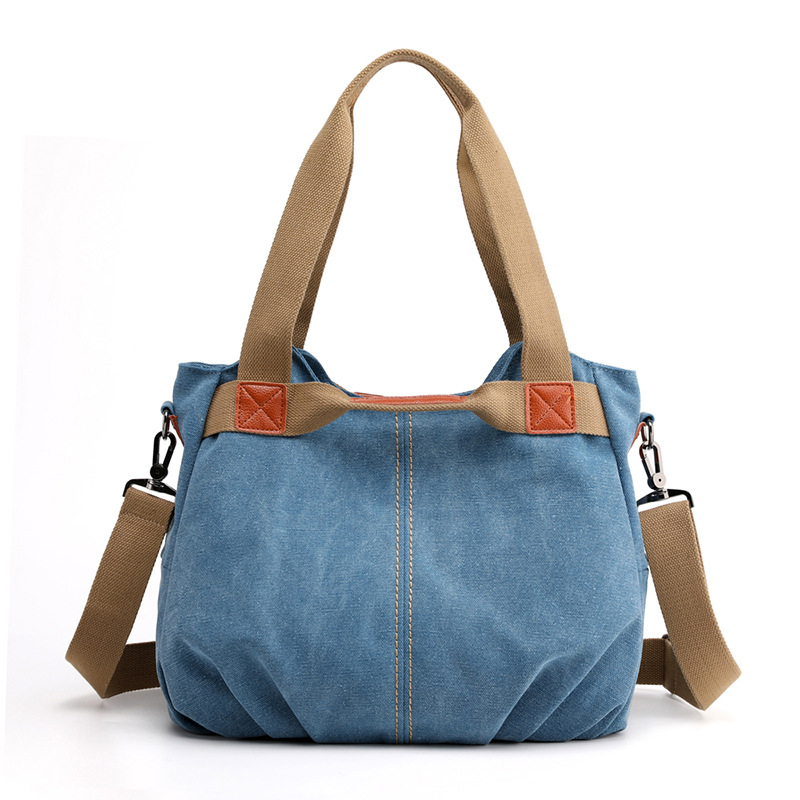 Borsa a tracolla vintage da donna, grande capacità, borsa alla moda, borsa da donna in tela, semplice e multifunzione_voghion.com