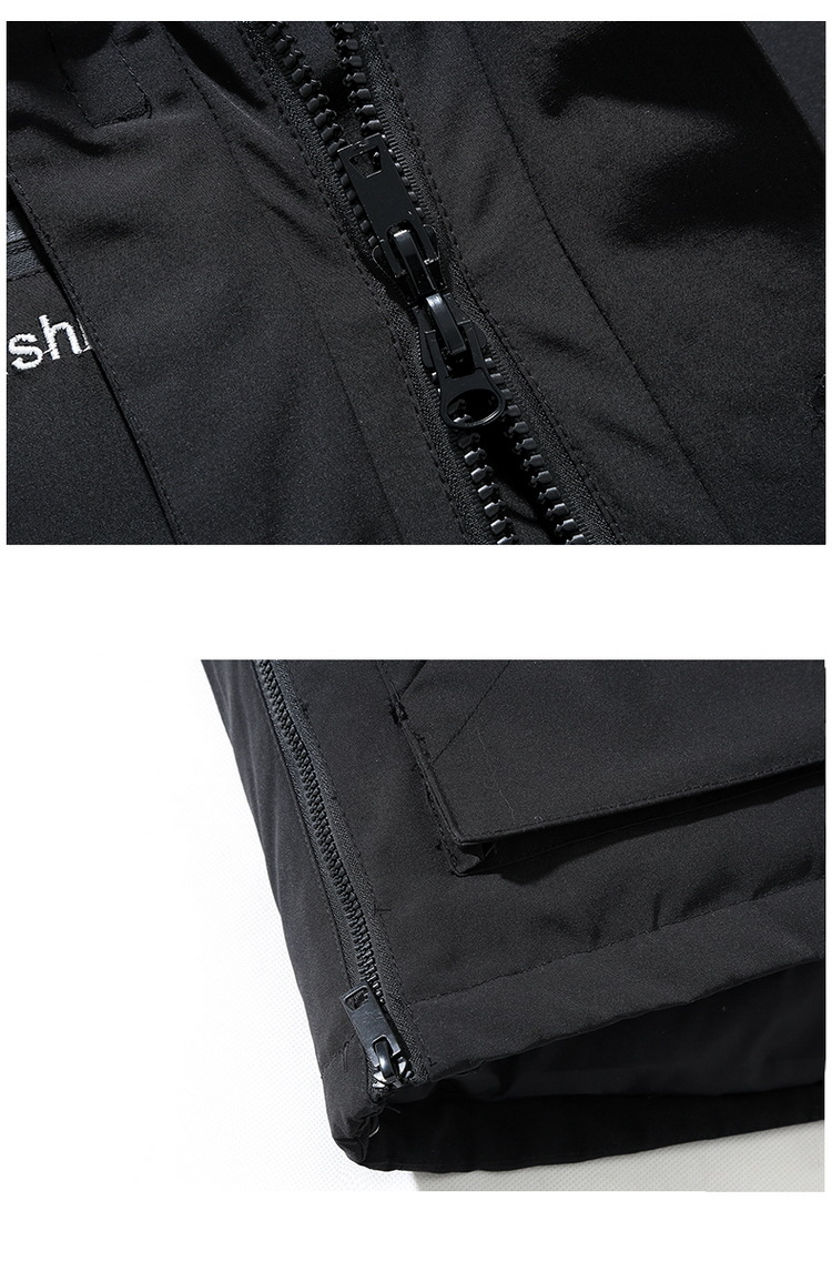 Herrenbekleidung Winter warm dicken Mantel Jacke großen Pelzkragen weißen Entenmantel dicken Mantel_voghion.com