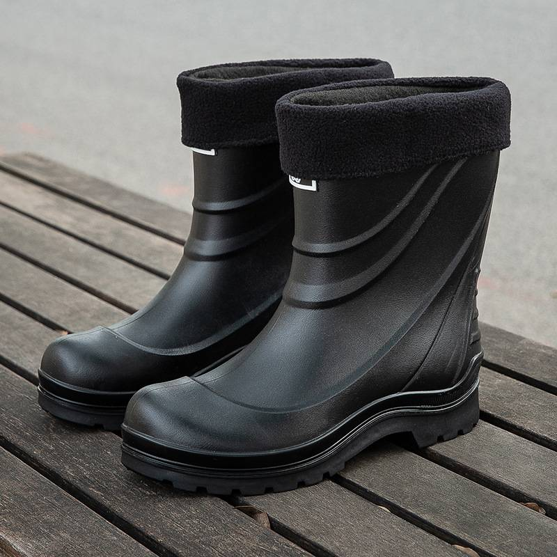 Pantofi de ploaie pentru bărbați, cizme impermeabile, cizme de ploaie antiderapante, cizme de ploaie medie, pantofi de cauciuc la modă, casual, alunecare_voghion.com