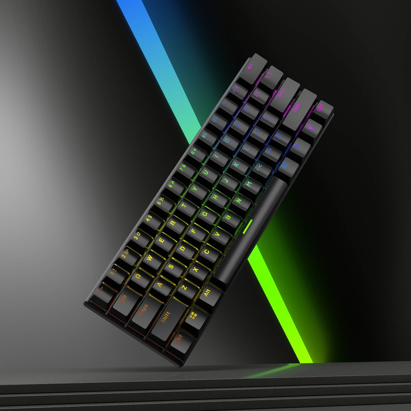 Tastiera da gioco meccanica cablata RGB mista a 61 tasti, design compatto per eSport e giochi per PC_voghion.com