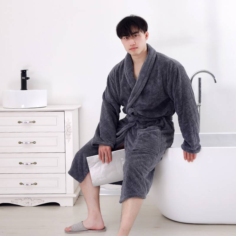 Soft Touch kopalni plašč s kapuco iz mikro flisa, plišasti dolgi vpojni kopalni plašč za spa_voghion.com