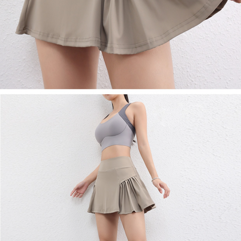 Women’s Clothing Summer Quick Drying Short Skirt Badminton Sports Skirt High Waist Anti Exposure A Line Marathon Running Fitness Tennis Skirt_voghion.com