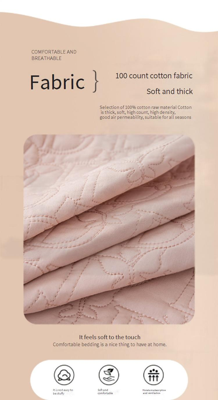 100 Count High End Cotton Silk Bed Cover Three Piece Set For All Seasons Non Slip Quilted Cotton Bed Sheet Single Piece_voghion.com
