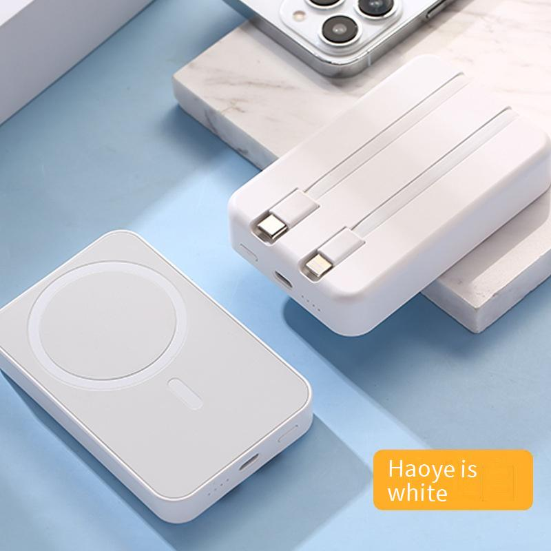 Magnetic Wireless Power Bank 10000mAh With Magsafe - Ultra Slim Portable Charger, 12W Fast Charging, Built-in Cable Option_voghion.com