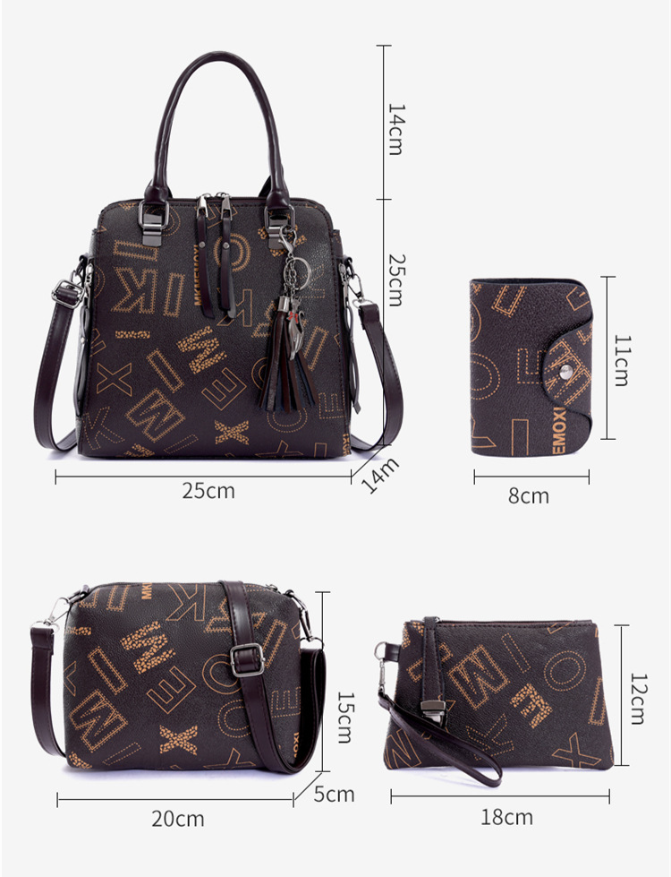 Borse da donna, borse da donna semplici e alla moda, borse per mamma e bambino, nuove borse a tracolla retrò in quattro pezzi, borsa a tracolla portatile per il commercio estero_voghion.com