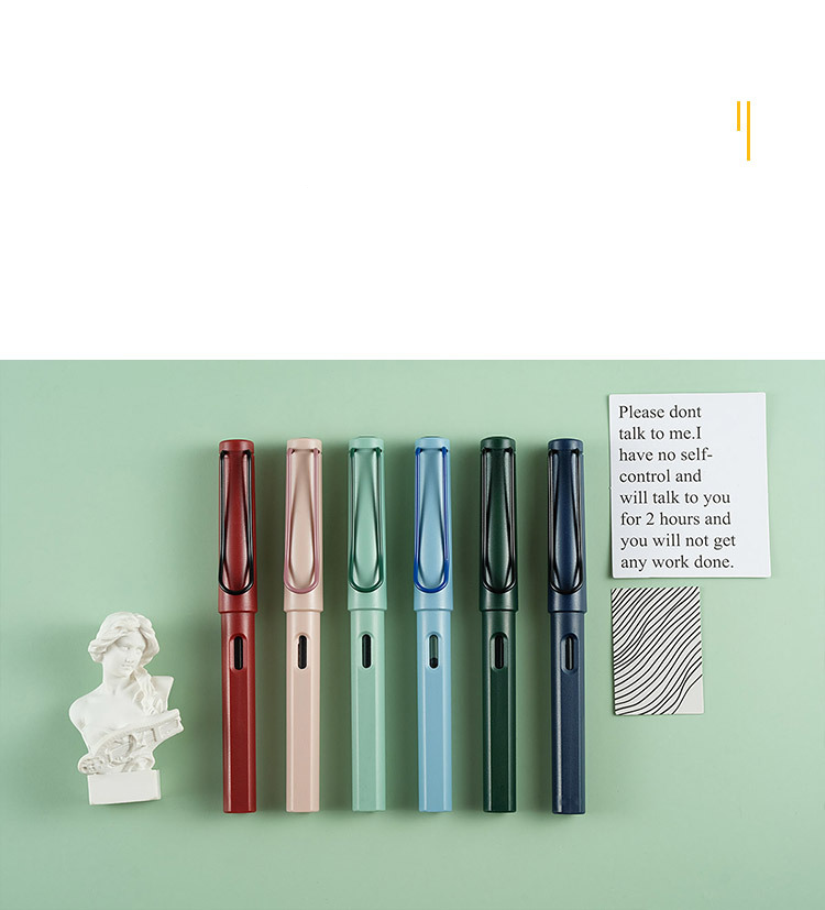 Student Fountain Pens Morandi Color Calligraphy Art Pen Fountain Pen Set Primary School Student Ink Sac Fountain Pen Printing_voghion.com