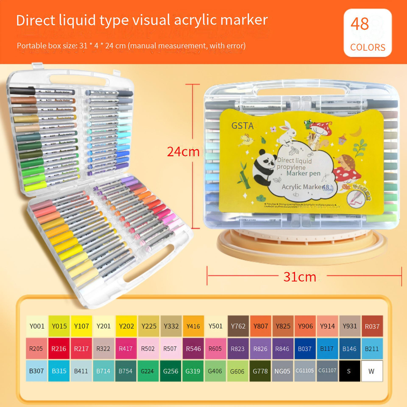 Soft Tip Alcohol-Based Acrylic Markers - 24/36/48/60 Colors, Quick-Dry, Blendable, No Bleed Through For Artists & Students_voghion.com
