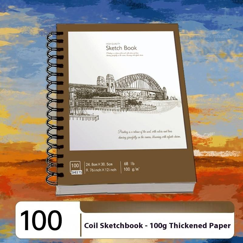 Professional A4 Sketchbook For Artists - Thick Paper, Blank Drawing Notebook, Ideal For Pencil, Charcoal & Watercolor - 100 Sheets_voghion.com