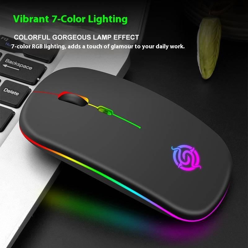 Viper BM110 Wireless Charging Gaming Mouse – Silent RGB Optical Mouse With Bluetooth, 1600DPI, 4-Way Scroll, Ergonomic Design For PC/Laptop_voghion.com