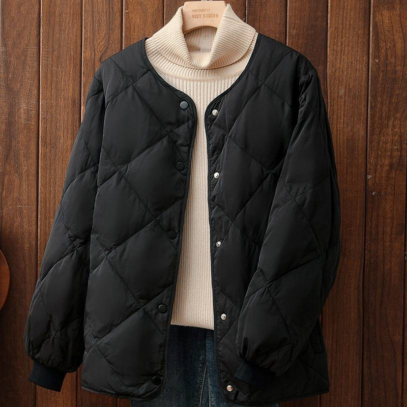 Cropped Quilted Puffer Vest – Korean Oversized Winter Coat (Lightweight, 4 Sizes, Petite-Friendly)_voghion.com