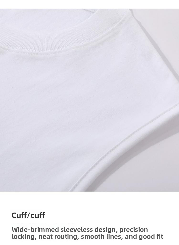 Pure Cotton, Solid Color Sleeveless Crew Neck T-shirt, Unisex Top_voghion.com