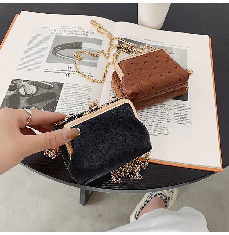 Torebka damska na jedno ramię, wzór strusia, mała torebka typu crossbody, tekstura popularna_voghion.com