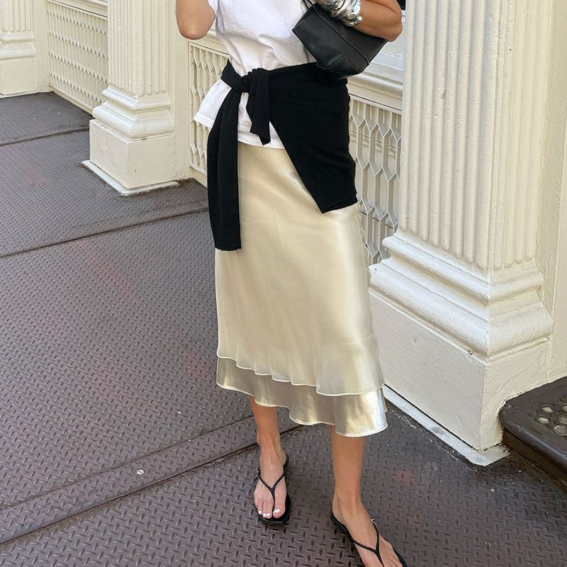 Herbst/Winter: Neuer Meerjungfrauenrock aus Satin, halbtransparent, mit Mesh-Patchwork – elegantes Design, 2025, grenzüberschreitend_voghion.com