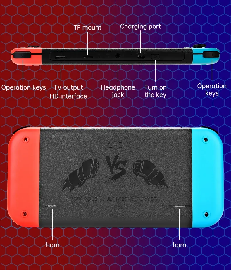 Coopreme X80 Portable Console 7-inch HD Large Screen Arcade PS1 Emulator Multi-function Nostalgia Classic PSP Handheld_voghion.com