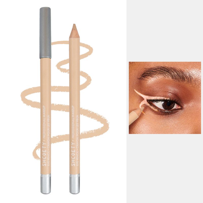 SHCOETY Eyeliner und Augenbrauenstift aus Holz, Make-up-Stift mit doppeltem Verwendungszweck, wasserfest, wischfest, langlebig, verschmiert nicht_voghion.com