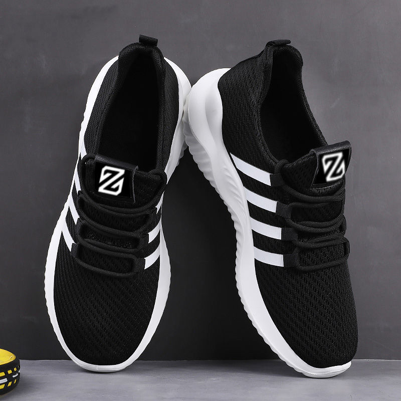 Frühling Atmungsaktive Sport Laufschuhe Weiße Sneakers Modetrend Casual Herrenschuhe_voghion.com