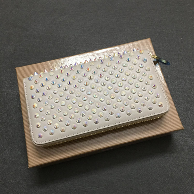2022 neue Marke Design Punk Lange Zipper Niet Brieftasche Top Qualität Männer Frauen PU Leder Geldbörse_voghion.com