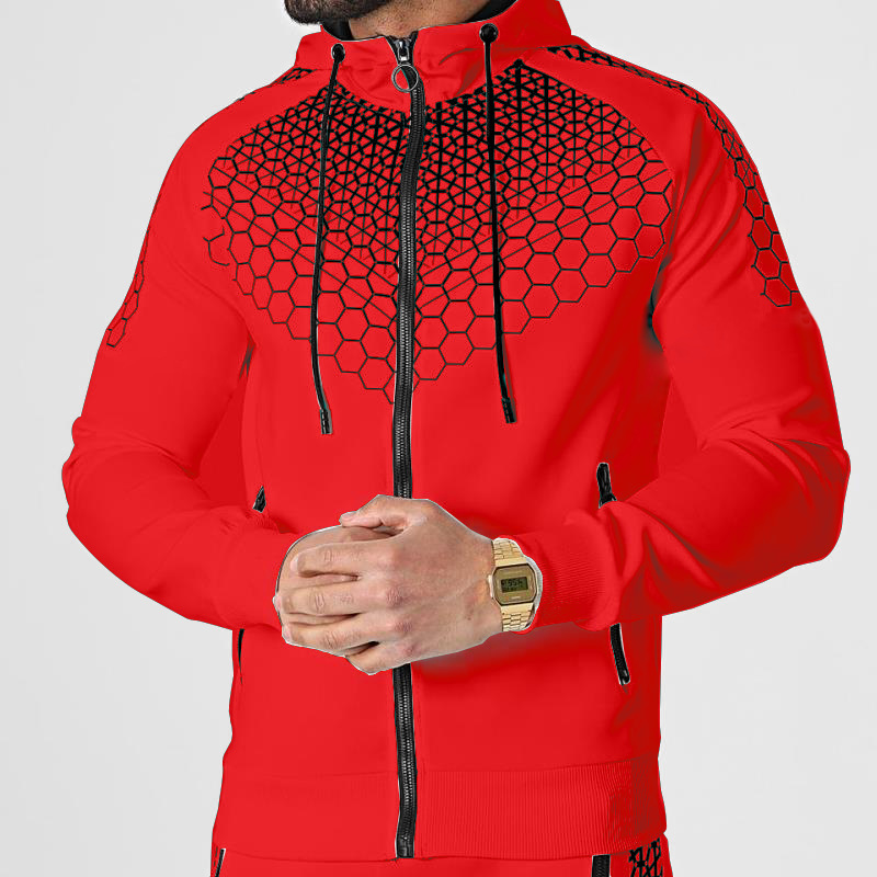 2022 Men's Tracksuit Casual Suit Winter New Brand Splice Jogging Suit Zipper Hoodie + Pants 2PC Suit Men's Sportswear_voghion.com