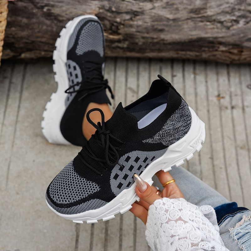 Scarpe da ginnastica versatili alla moda da donna, traspiranti, con suola spessa, comode e alla moda, 2025_voghion.com